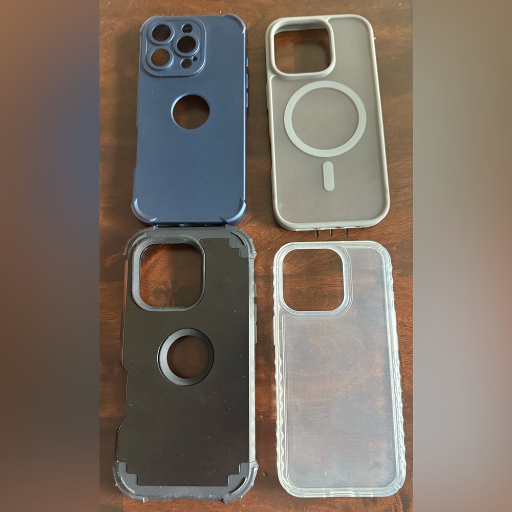 Protective Phone Case Set - Black, Blue, Gray, Clear for IPhone 16 Pro